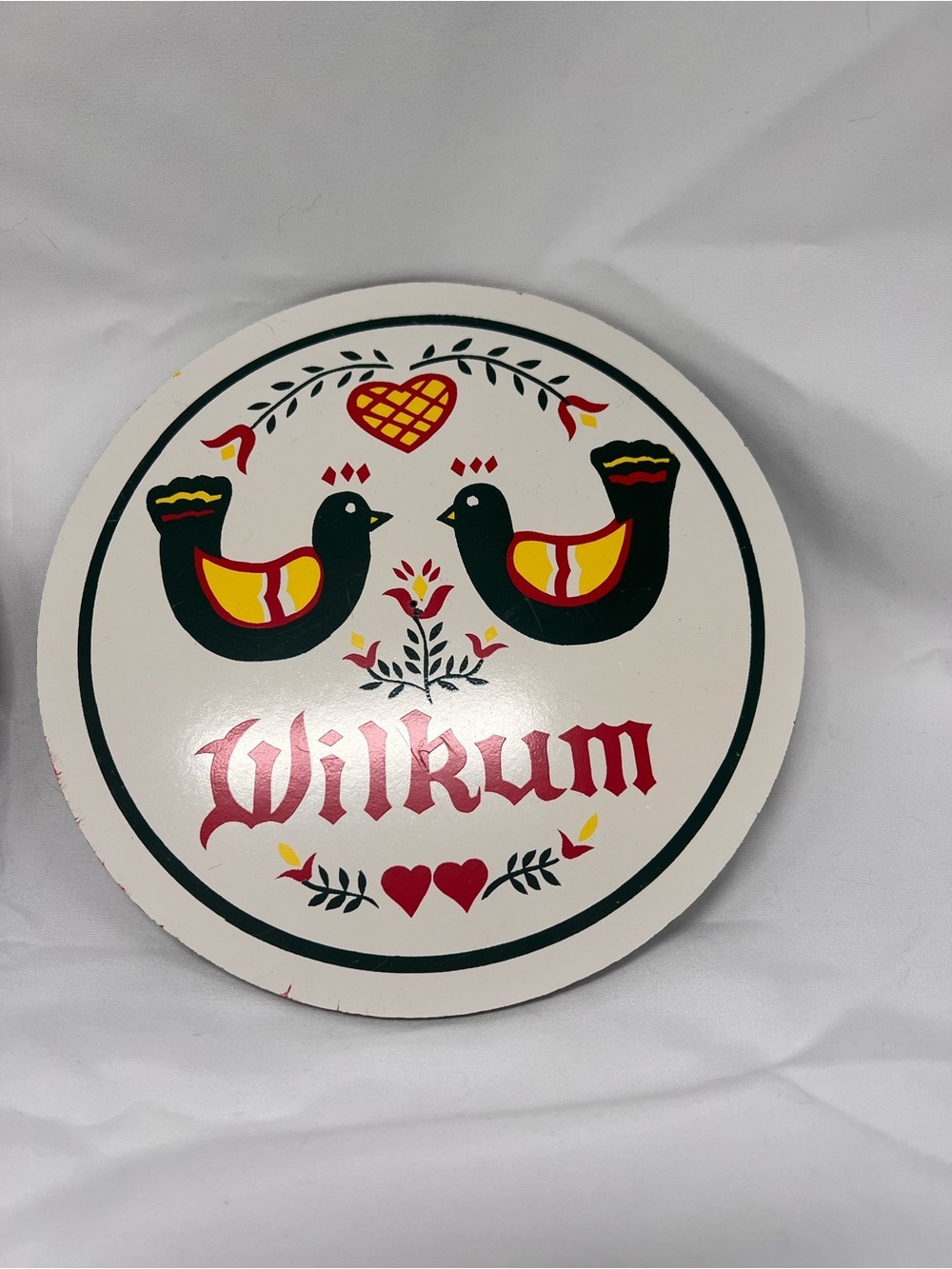 Pair of 7.5” Pennsylvania Dutch Hex Signs Folk Art Wall Decor Clover Bird Motif - Picture 3 of 5